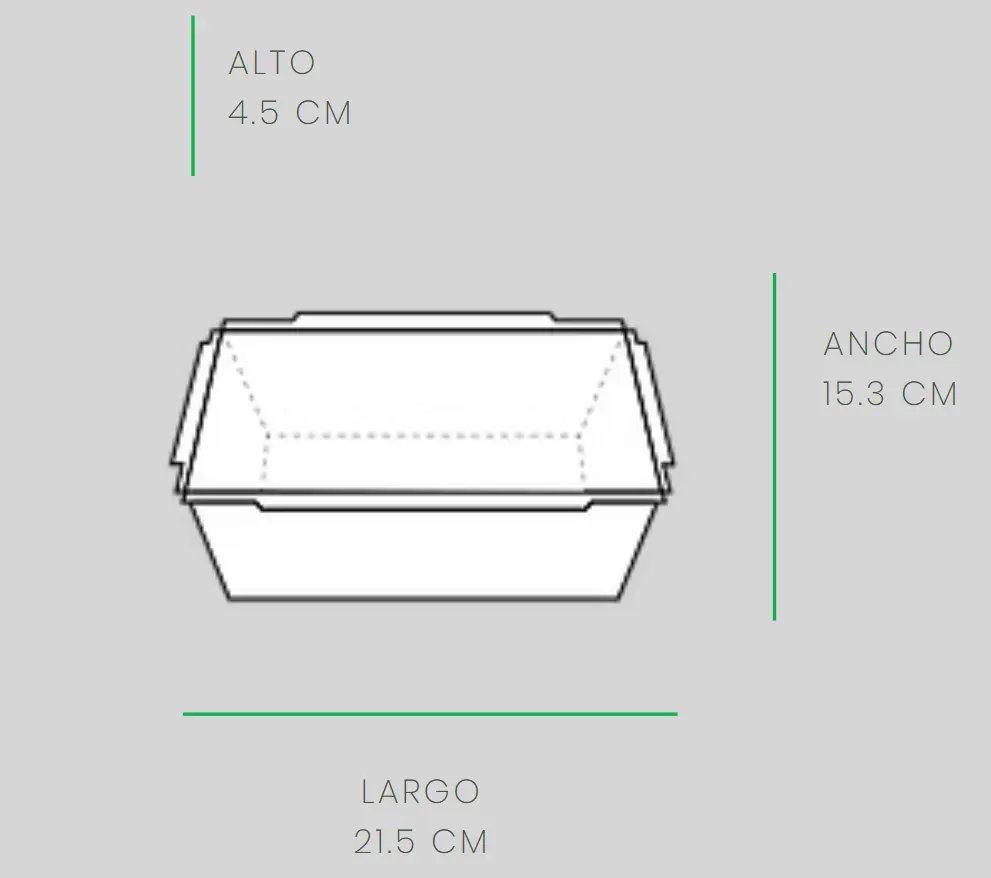 Bandeja medidas polipapel ecologica 105 tapa plastica cristal - All Packaging.webp